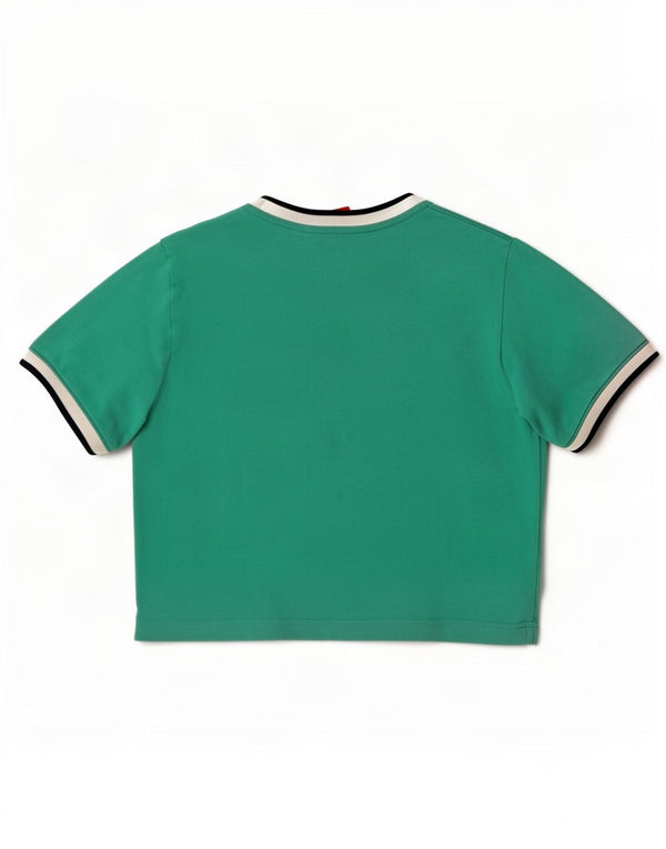Nike Damen Kurzarm Crop Graphic T-Shirt Top UK 10 Small Grün