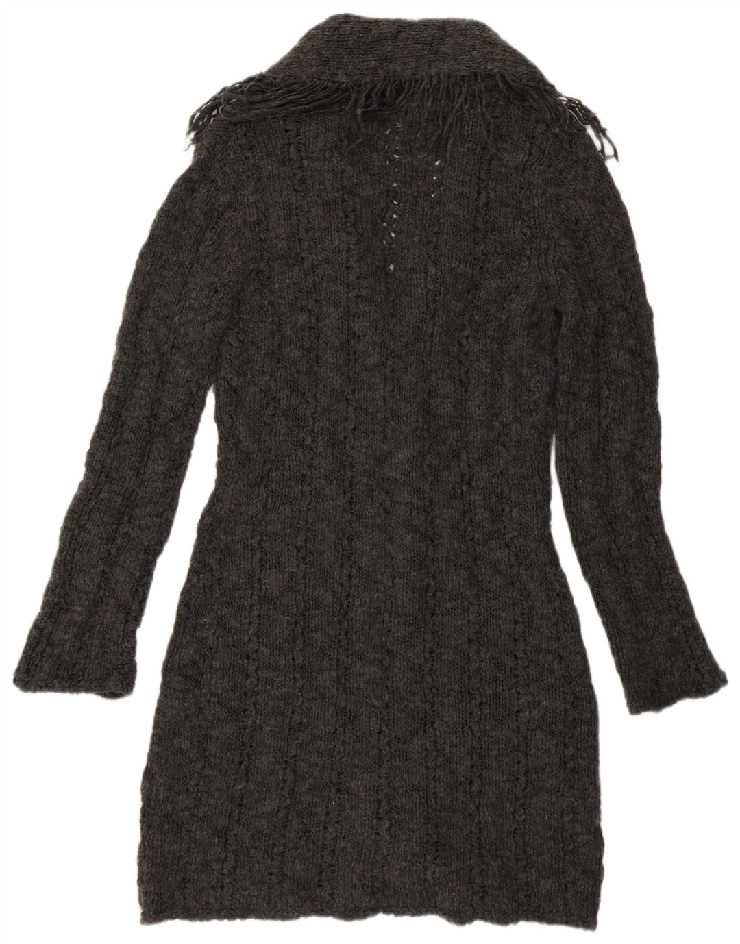 Marks & Spencer Damen Longline-Cardigan-Pullover UK 12 Mittelgraues Acryl