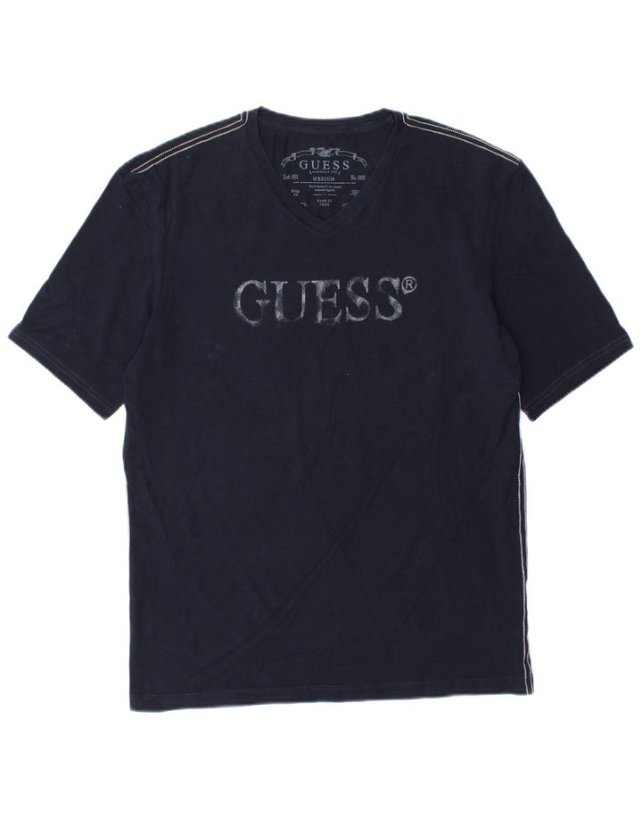 Guess Herren-T-Shirt mit Grafik, mittlere Marineblau-Baumwolle