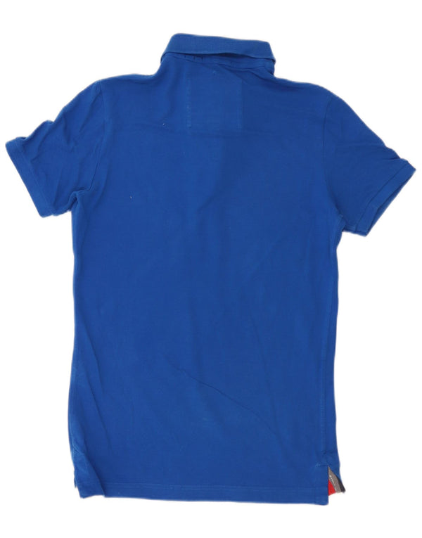 Superdry Herren-Poloshirt aus mittelblauer Baumwolle