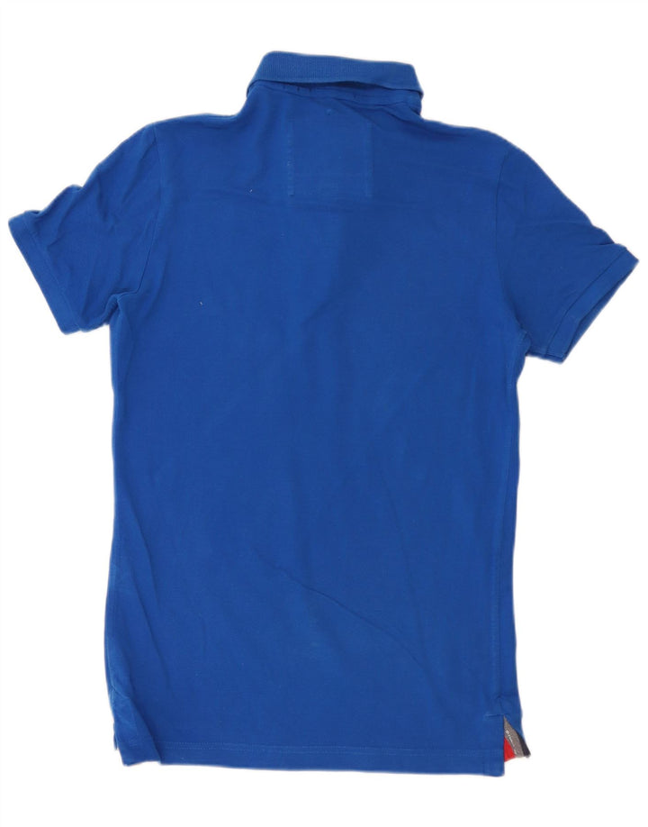 Superdry Herren-Poloshirt aus mittelblauer Baumwolle