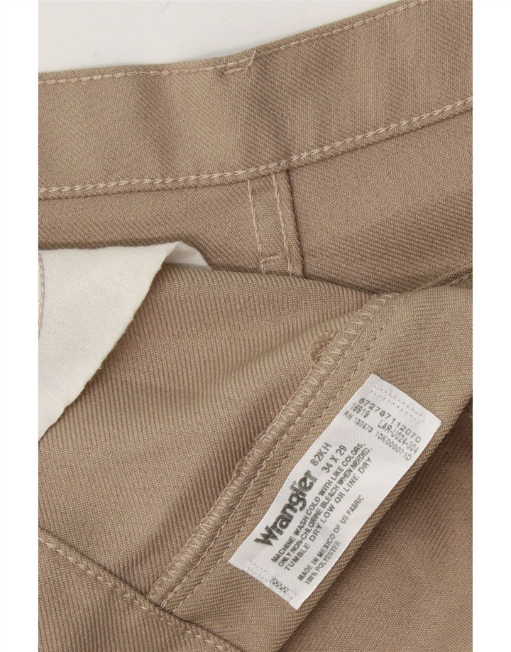 WRANGLER Womens Straight Casual Trousers W34 L29 Beige Polyester Vintage Wrangler and Second-Hand Wrangler from Messina Hembry 
