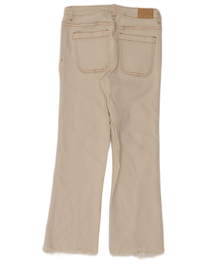 Zara Damen Bootcut Jeans W28 L26 Weiße Baumwolle