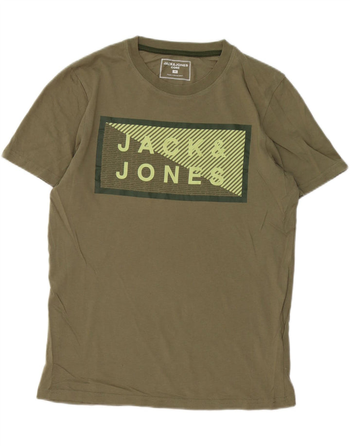Jack & Jones Herren-T-Shirt mit Grafik, mittlere Khaki-Baumwolle