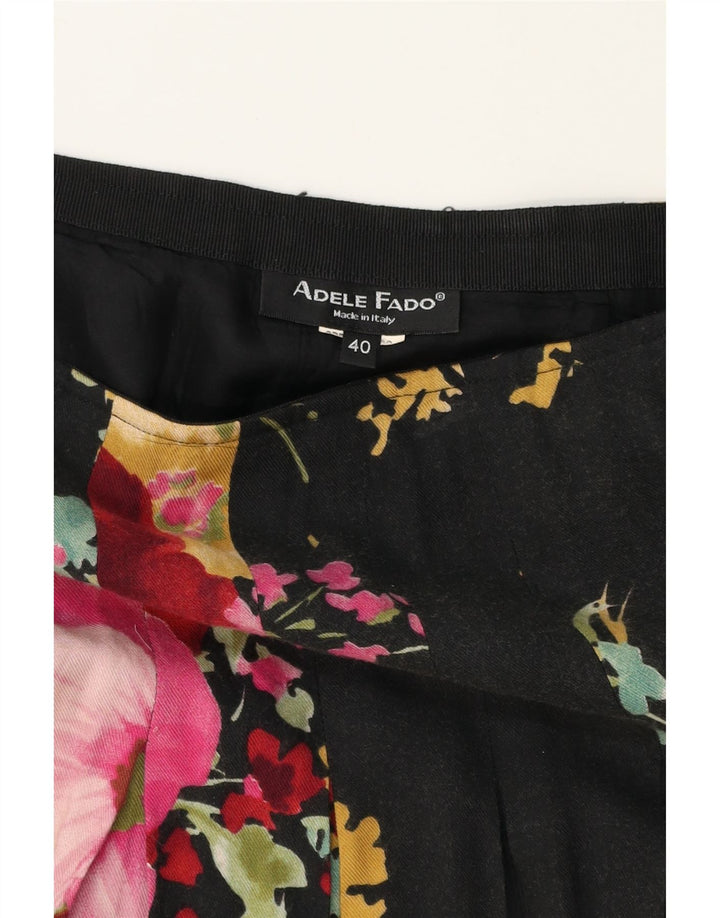 ADELE FADO Womens Mini Skirt IT 40 Small W27  Black Floral Vintage Adele Fado and Second-Hand Adele Fado from Messina Hembry 