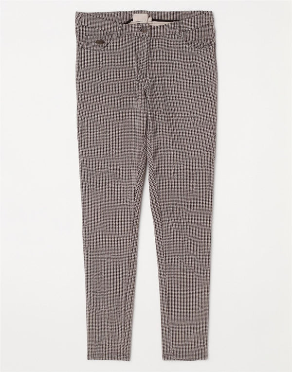 Ellesse Slim-Freizeithose für Damen, mittelgroß, W30, L28, graue Hahnentritt-Viskose