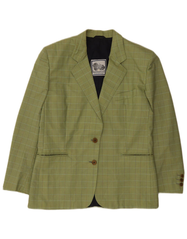 Norton & Wilson Damen 2-Knopf-Blazerjacke IT 46 Large Green Check