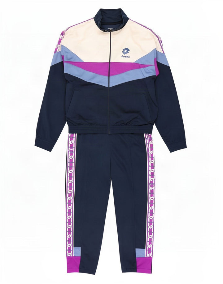 Lotto Herren-Trainingsanzug mit Grafik, mittelgroß, Marineblau, Farbblock-Polyester