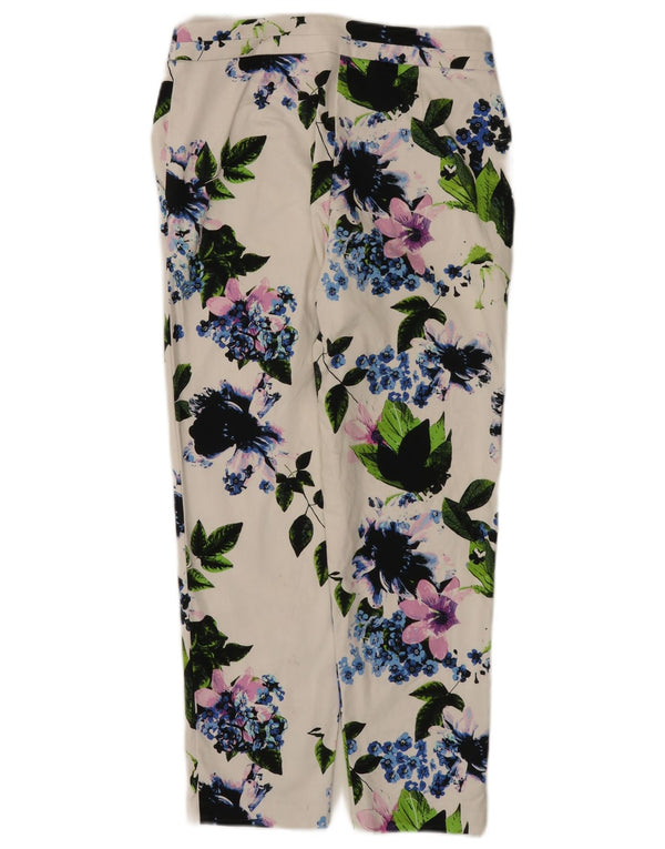 Marks & Spencer Damen Chinohose UK 8 Small W28 L24 Weiß geblümt