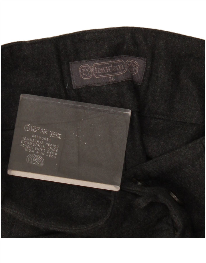 VINTAGE Damen-Shorts mit hoher Taille, lässig, EU 36, klein, W28, graue Schurwolle