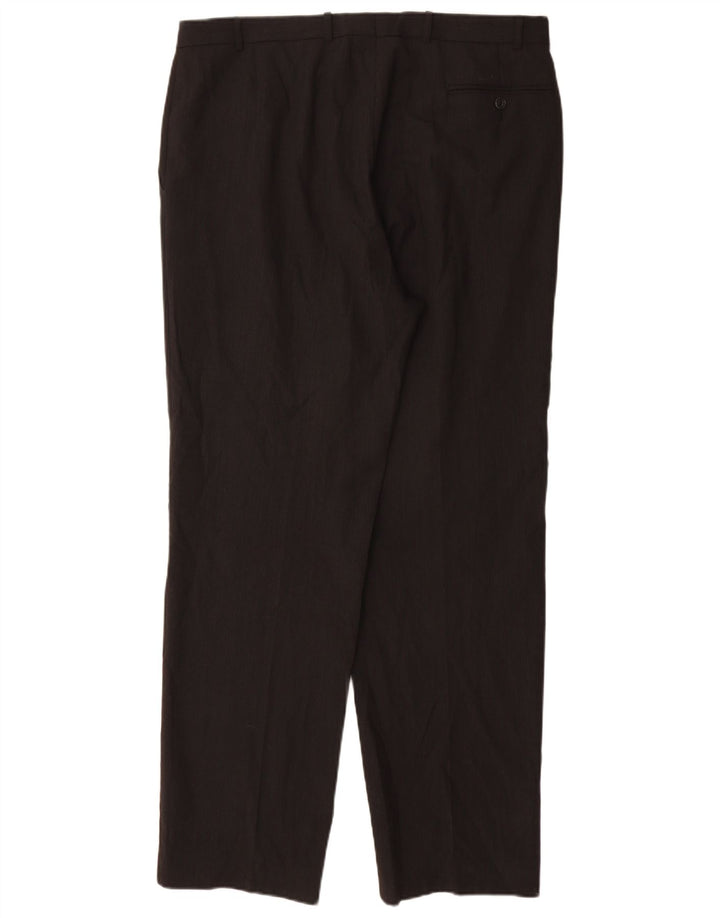 Marks & Spencer Herren-Anzughose mit Pegged-Anzug, W36, L32, schwarzes Polyester