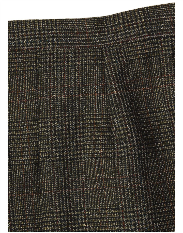 VINTAGE Womens A-Line Skirt W32 Large  Green Houndstooth