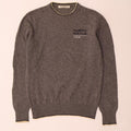 North Sails Herren-Pullover mit grafischem Rundhalsausschnitt, mittelgrau gesprenkelte Wolle