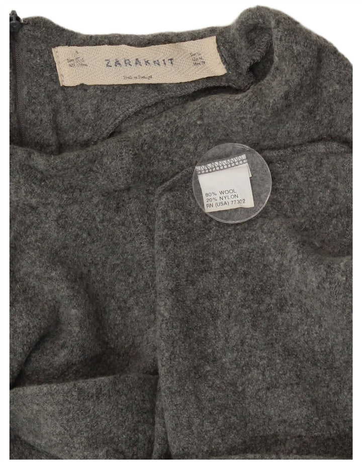 Zara Damen Weste Tank Top UK 14 Mittelgraue Wolle