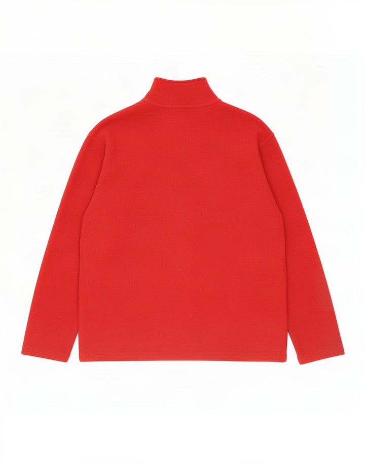 The North Face Herren-Fleecepullover mit Reißverschluss am Hals, großes rotes Polyester