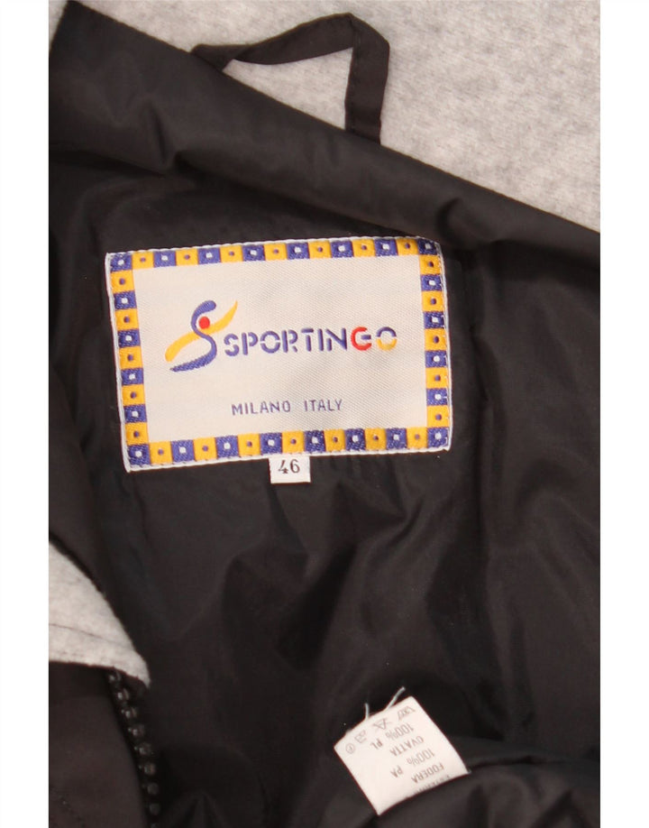 Sportliche Herren-Skijacke mit Kapuze und lockerer Passform, IT 46, Größe S, Weiß, Farbblock