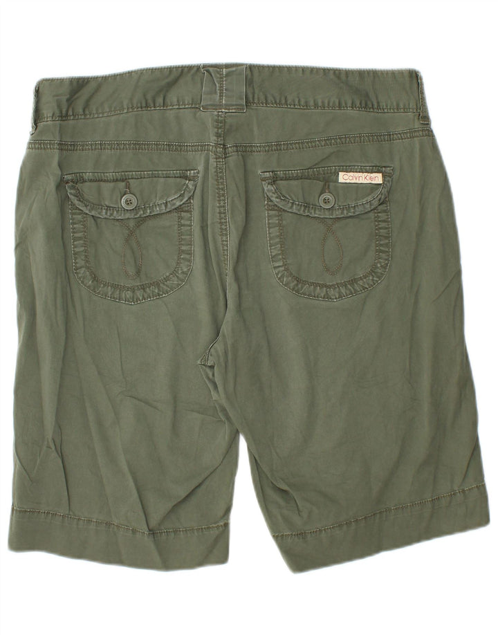 CALVIN KLEIN Damen Freizeitshorts US 14 XL W34 Khaki Baumwolle