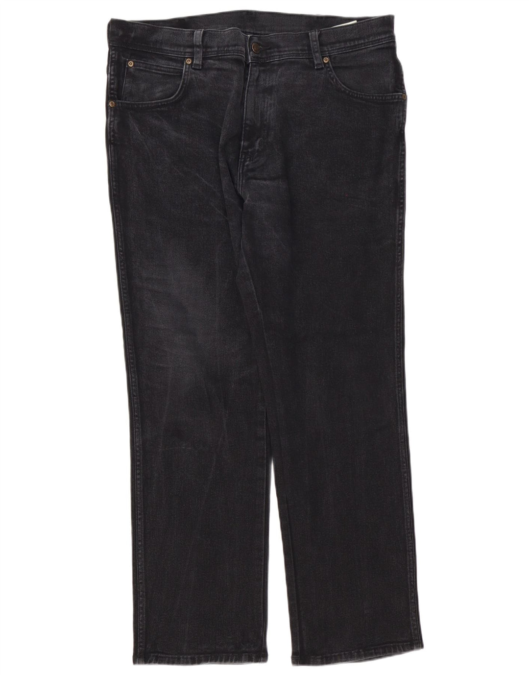 Wrangler Herren Straight Jeans W36 L30 Schwarze Baumwolle