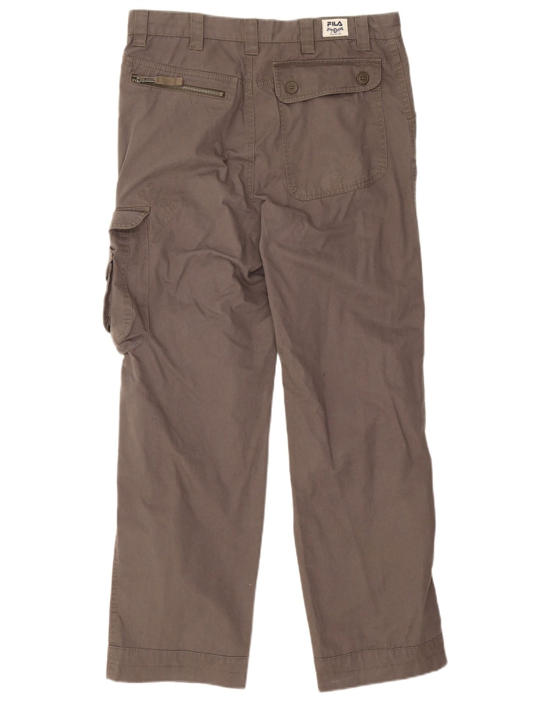 Gerade Herren-Cargohose von Fila, W32, L28, braune Baumwolle