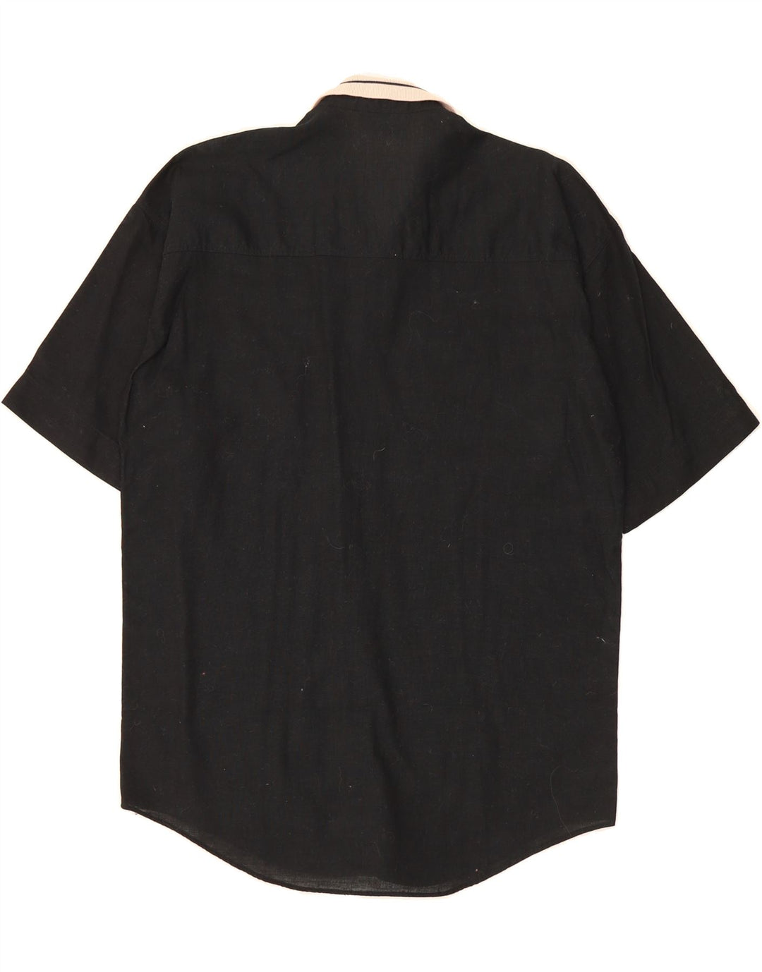 HAUPT Mens Short Sleeve Shirt UK 38 Medium Black Vintage Haupt and Second-Hand Haupt from Messina Hembry 