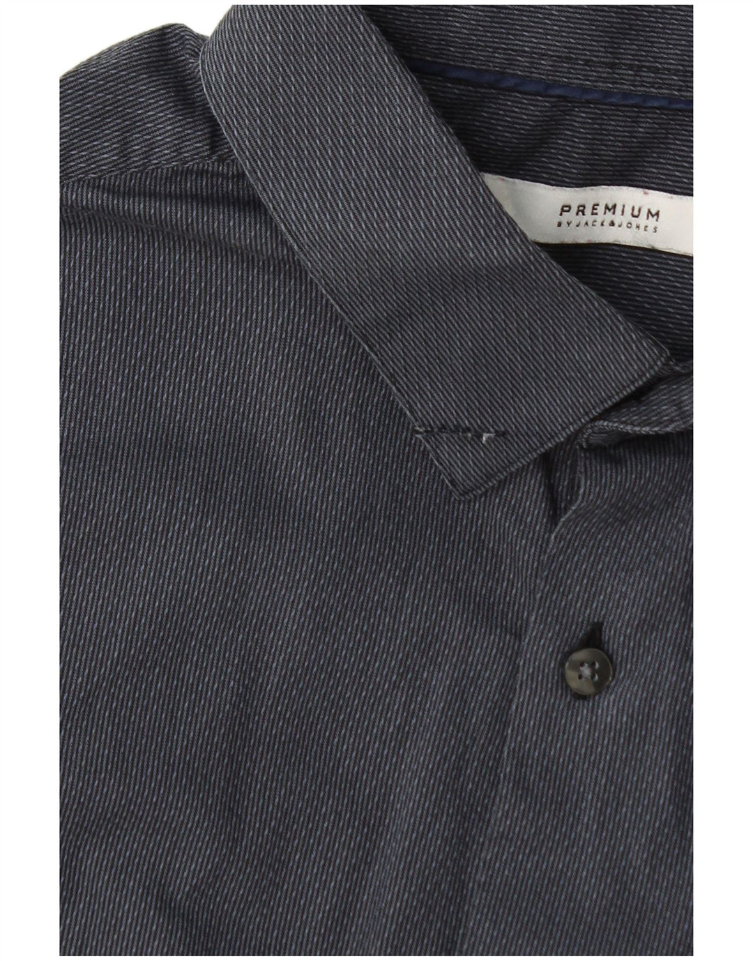Jack & Jones Herrenhemd, Größe 42, groß, graue Nadelstreifen-Baumwolle