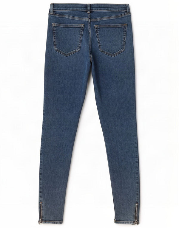 Topshop Damen Skinny Jeans W30 L27 Blaue Baumwolle