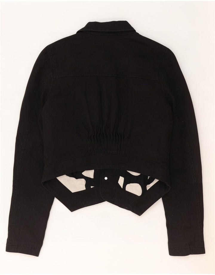 Armani Exchange Damen 3-Knopf-Bolerojacke UK 14 Große schwarze Baumwolle