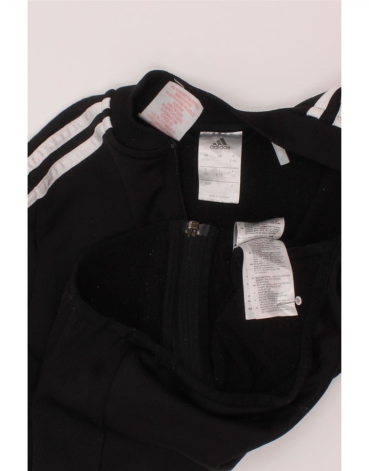 Adidas Jungen Climalite Trainingsanzug Top Jacke 6-7 Jahre Schwarz Polyester
