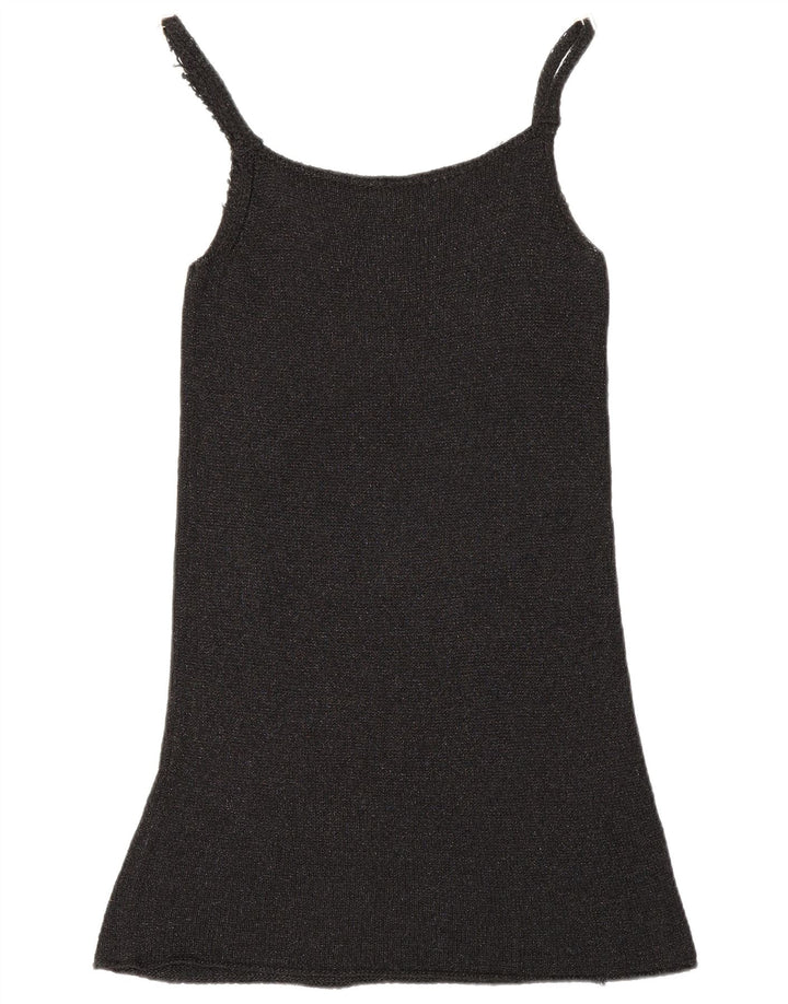 Benetton Damen Slip-Kleid UK 10 Small Schwarz
