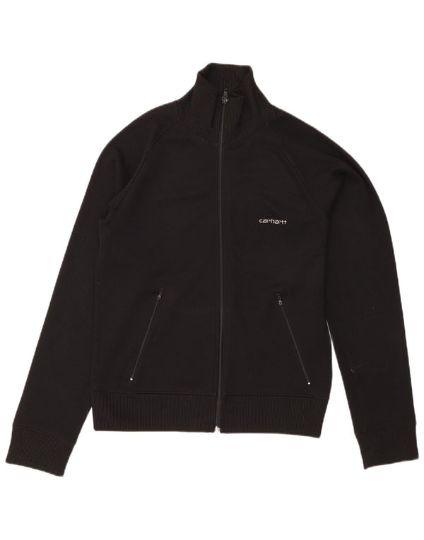 Carhartt Damen-Trainingsanzug-Top-Jacke UK 14 Mittelschwarzes Polyester