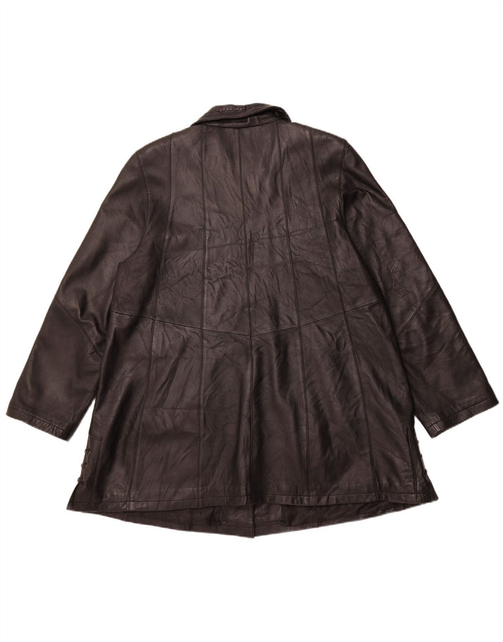 BARISAL Damen Ledermantel IT 44 Mittelschwarzes Leder