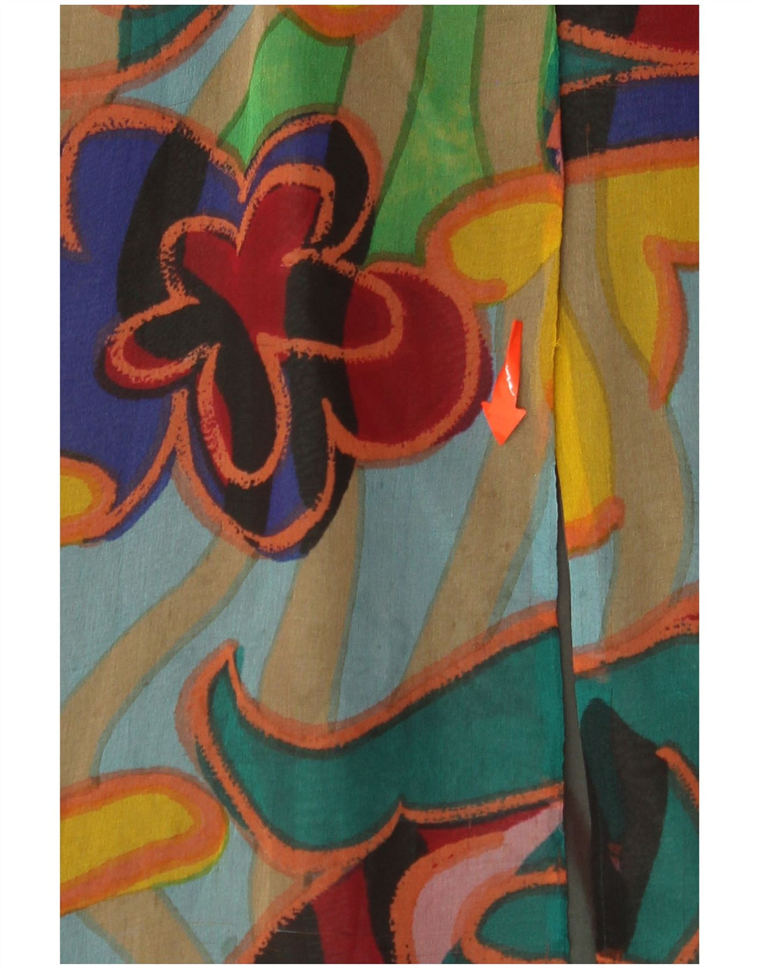 VINTAGE Damen Etuikleid mit abstraktem Muster UK 14 Medium Mehrfarbig