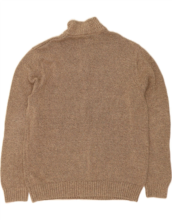 CHAPS Mens Button Neck Jumper Sweater XL Brown Cotton Vintage Chaps and Second-Hand Chaps from Messina Hembry 