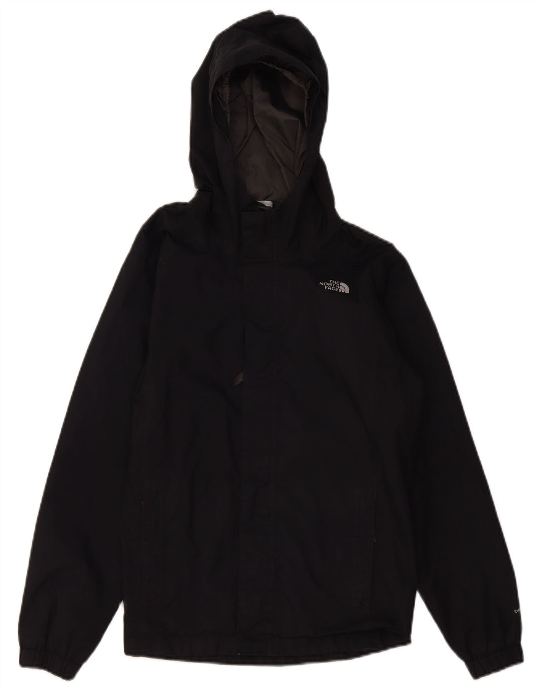 The North Face Jungen-Regenjacke mit Kapuze, 11–12 Jahre, groß, schwarzes Polyester