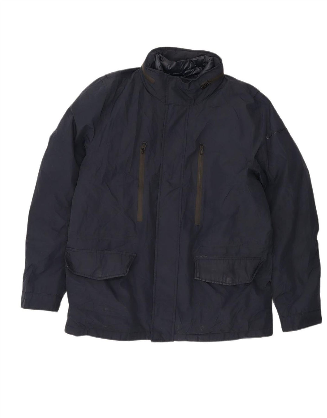 CHAMPION Mens Hooded Padded Jacket UK 42 XL Navy Blue Polyester Vintage Champion and Second-Hand Champion from Messina Hembry 