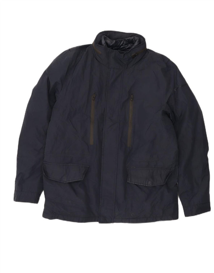 CHAMPION Mens Hooded Padded Jacket UK 42 XL Navy Blue Polyester Vintage Champion and Second-Hand Champion from Messina Hembry 