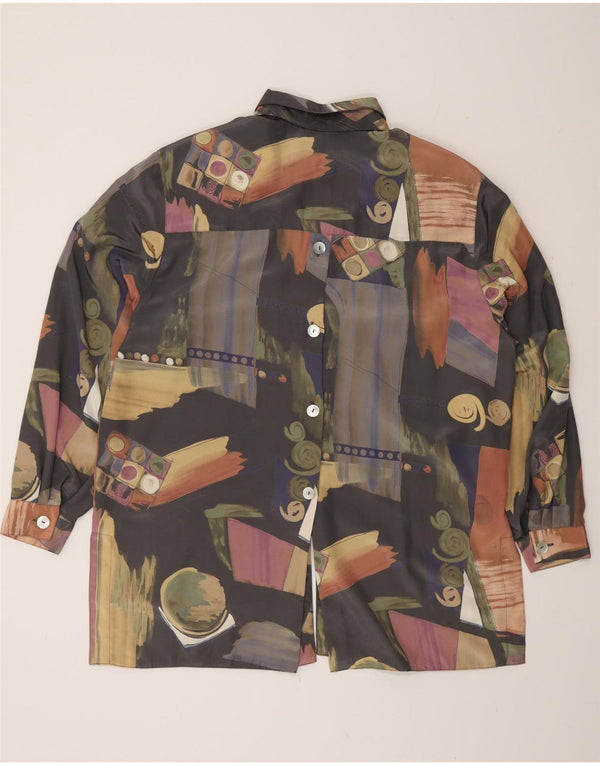 Vintage Damen Übergroßes Hemdkleid EU 44 XL Mehrfarbiges Patchwork