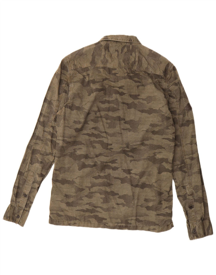 Superdry Herren-Militärhemd aus Baumwolle in mittlerer Khaki-Tarnung