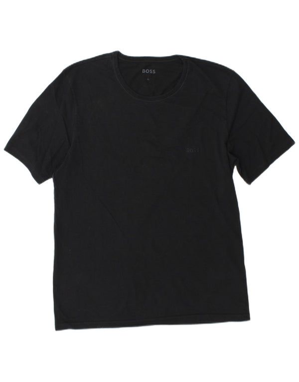 Hugo Boss Herren T-Shirt Top XL Schwarz Baumwolle