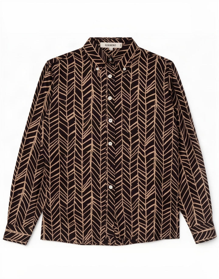 Iceberg Damen Hemdbluse IT 44 Mittelschwarze geometrische Seide