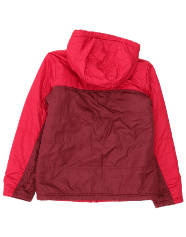 Patagonia Wattierte Jacke mit Kapuze für Mädchen, 11–12 Jahre, Größe L, Rot, Farbblock