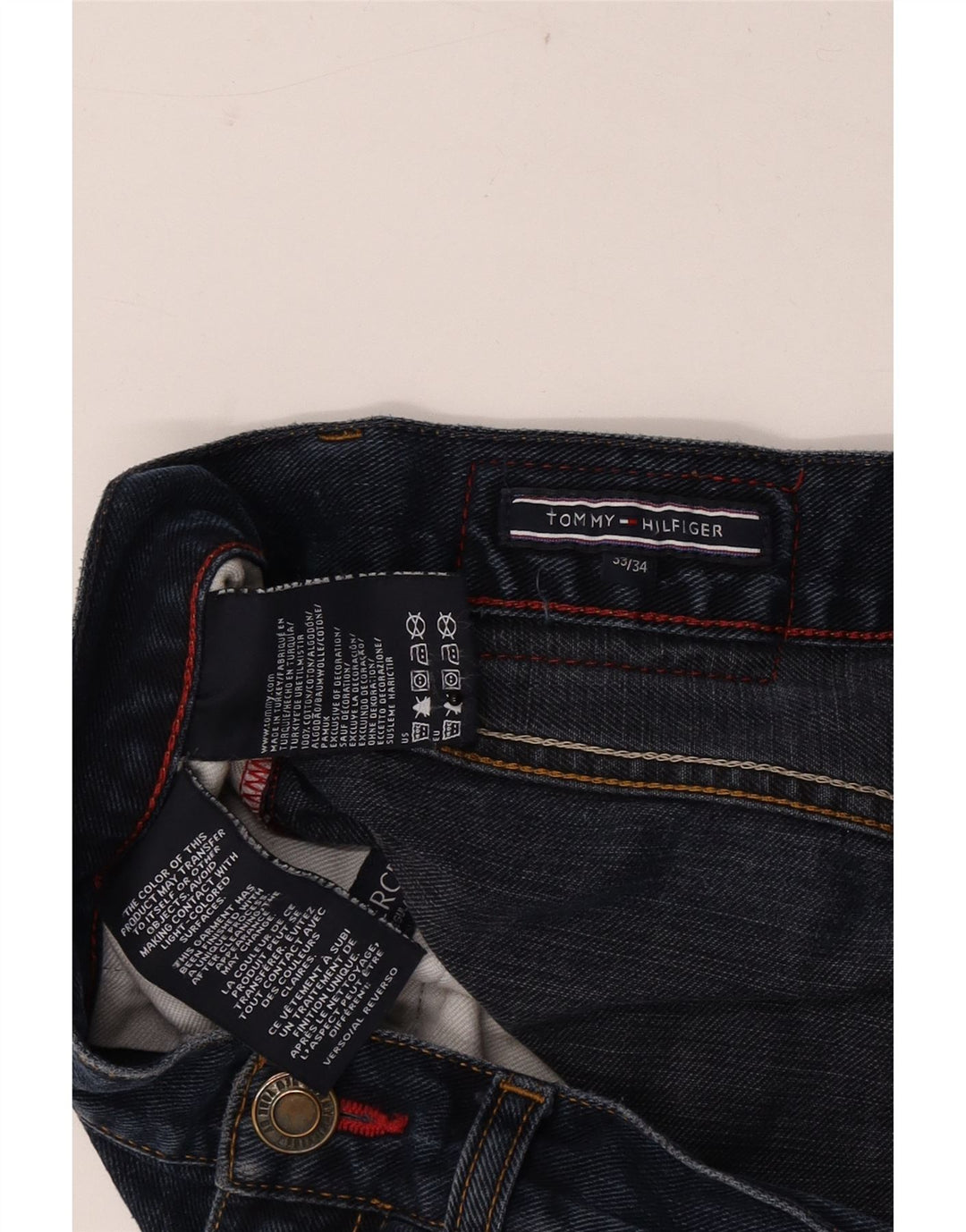 Tommy Hilfiger Herren Slim Jeans W33 L31 Marineblau Baumwolle