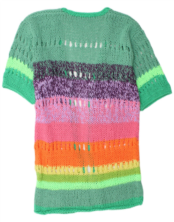 Vintage Damen 3/4 Ärmel Cardigan Pullover UK 14 Medium Mehrfarbig