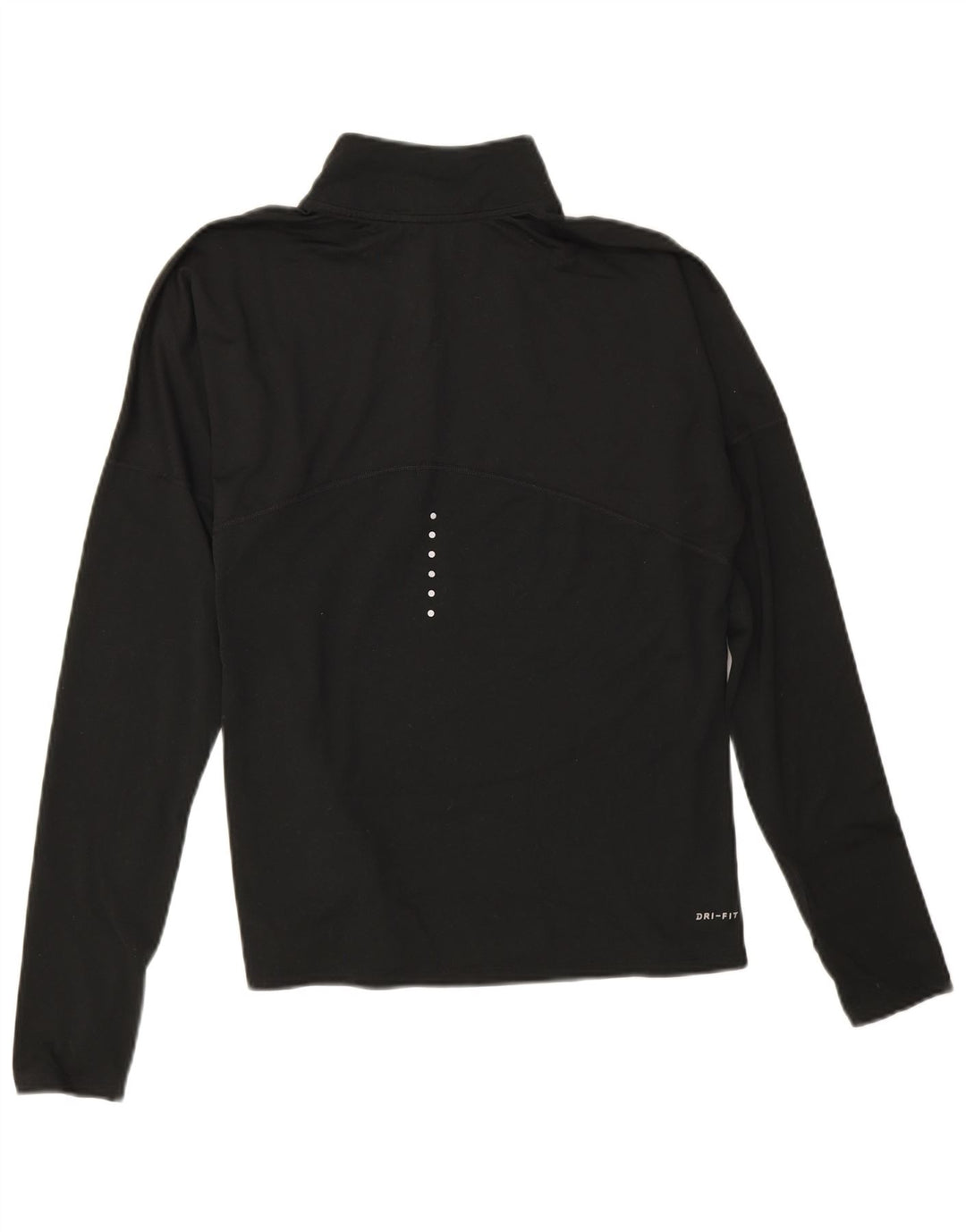 Nike Damen Dri Fit Zip Neck Pullover Trainingsanzug Top UK 14 Medium Schwarz