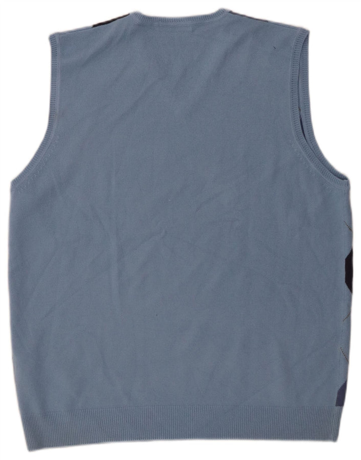 Marks & Spencer Herren-Tanktop „Autograph“, groß, blau, Argyle/Diamant
