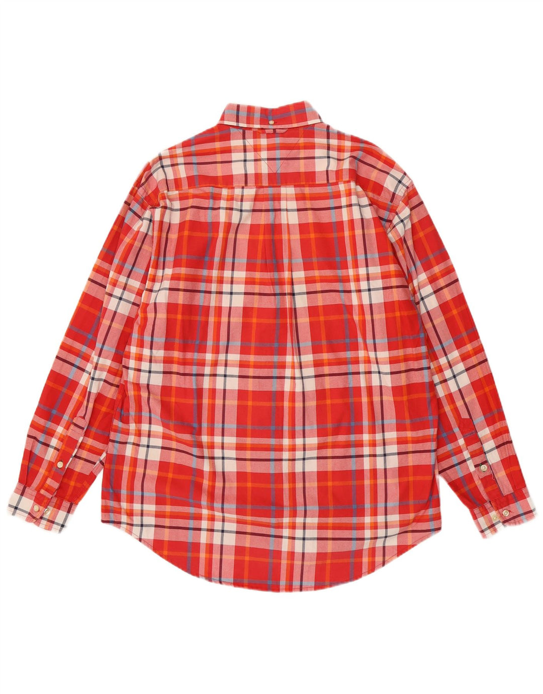 Tommy Hilfiger Herrenhemd aus mittelroter, karierter Baumwolle
