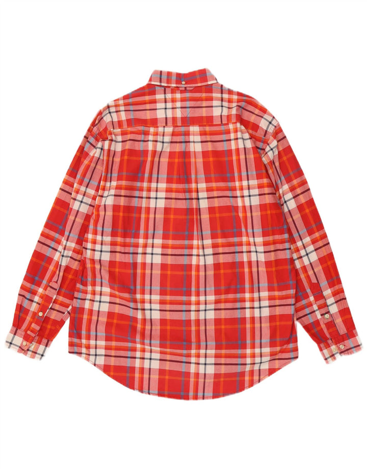 Tommy Hilfiger Herrenhemd aus mittelroter, karierter Baumwolle
