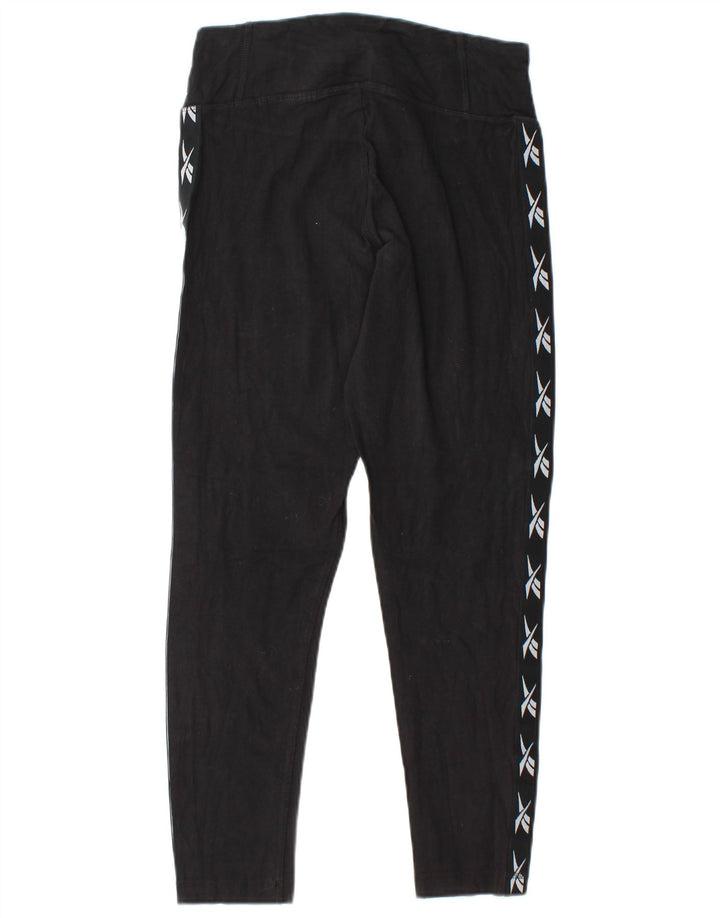 REEBOK Damen Graphic Leggings UK 12/14 Medium Schwarz