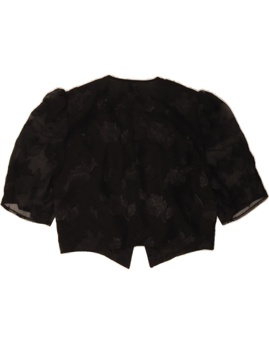 VINTAGE Womens Bolero Jacket UK 12 Medium Black Floral Vintage Vintage and Second-Hand Vintage from Messina Hembry 