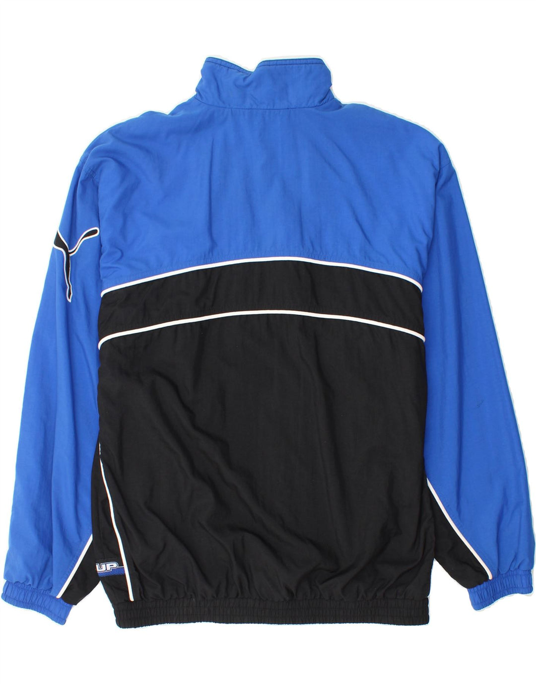 PUMA Mens Graphic Tracksuit Top Jacket Large Black Colourblock Nylon Vintage Puma and Second-Hand Puma from Messina Hembry 